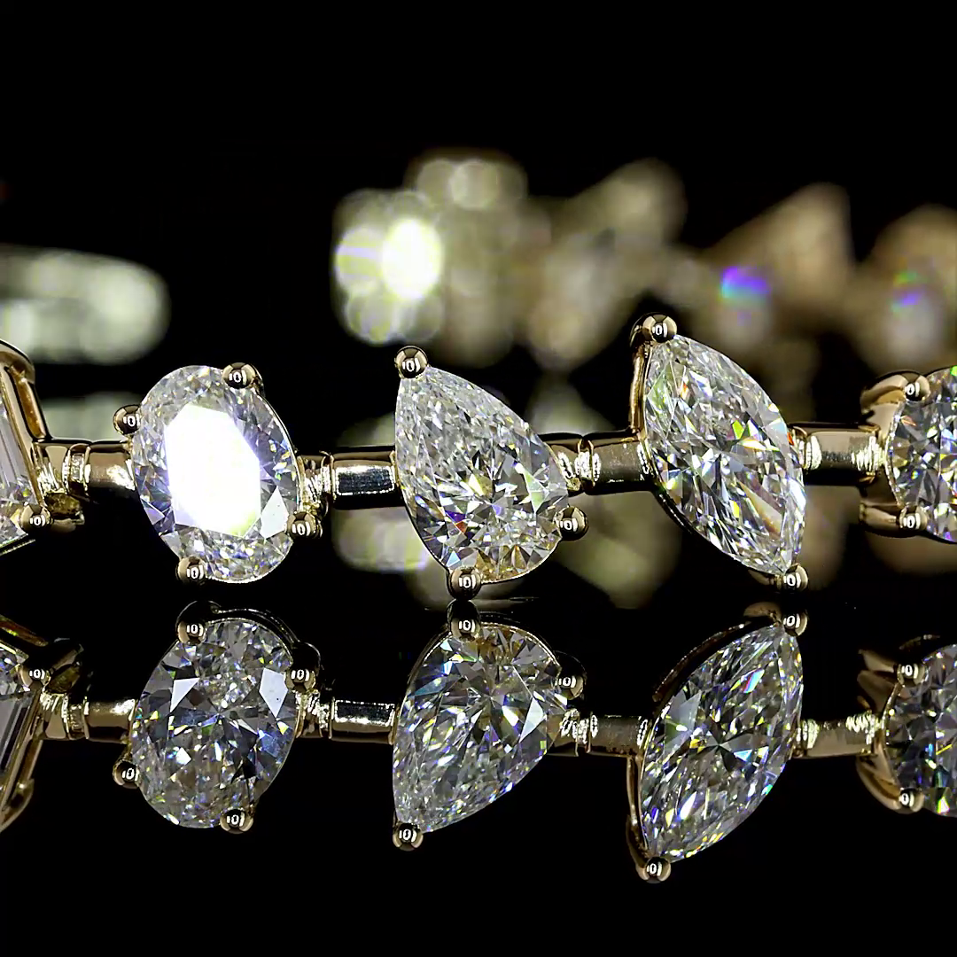 7.32 CTTW MIX Lab Diamond Station Bracelet (E Color and VS Clarity)
