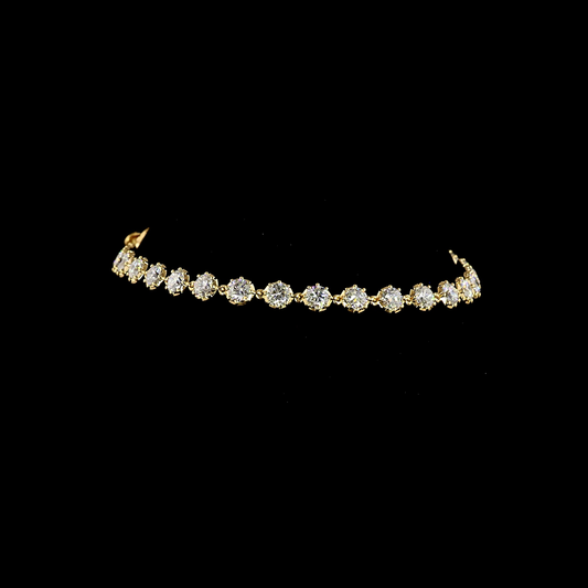 4.34 CTTW Round Lab Diamond Station Bracelet (F Color and VS+ Clarity)