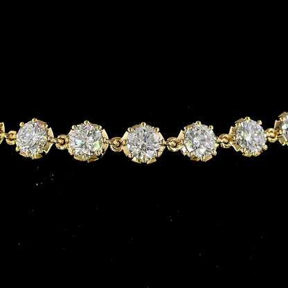4.34 CTTW Round Lab Diamond Station Bracelet (F Color and VS+ Clarity)