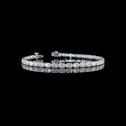 7.70 CTTW Oval Natural Diamond Tennis Bracelet 7" (F Color and VS+ Clarity)