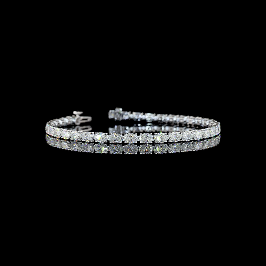 7.70 CTTW Oval Lab Diamond Tennis Bracelet (F/E Color and VS+/VS1 Clarity)