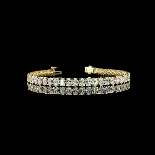9.75 CTTW Oval Lab Diamond Tennis Bracelet (F Color and VS+ Clarity)