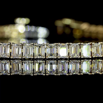 5.39 CTTW Emerald Natural Diamond Tennis Bracelet 7" (F Color and VS+ Clarity)