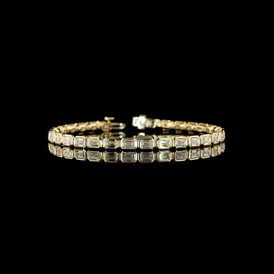 7.25 CTTW Emerald Lab Diamond Tennis Bracelet (F Color and VS+ Clarity)
