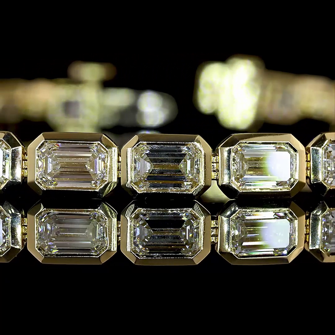 7.25 CTTW Emerald Natural Diamond Tennis Bracelet 7" (F Color and VS+ Clarity)
