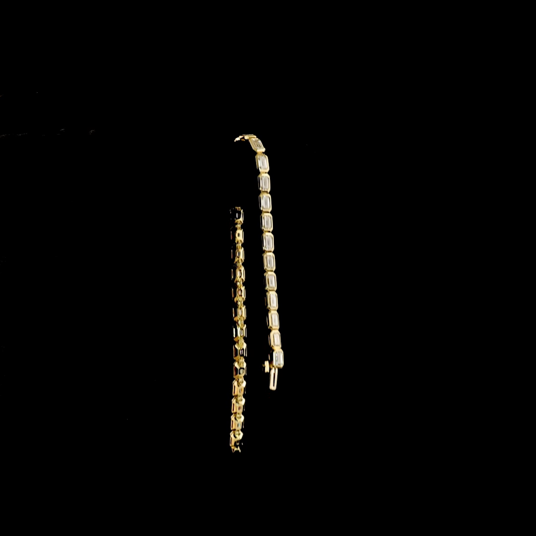 7.25 CTTW Emerald Natural Diamond Tennis Bracelet 7" (F Color and VS+ Clarity)