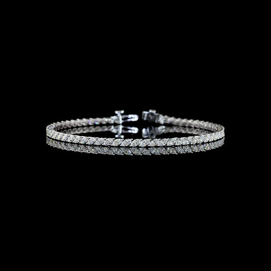 3.61 CTTW Marquise Lab Diamond Tennis Bracelet (F Color and VS+ Clarity)