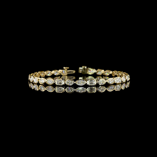 3.30 CTTW MIX Lab Diamond Tennis Bracelet (F Color and VS+ Clarity)