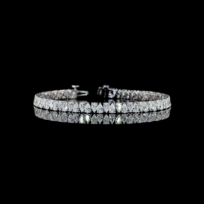 7.54 CTTW Pear Lab Diamond Tennis Bracelet (F Color and VS+ Clarity)