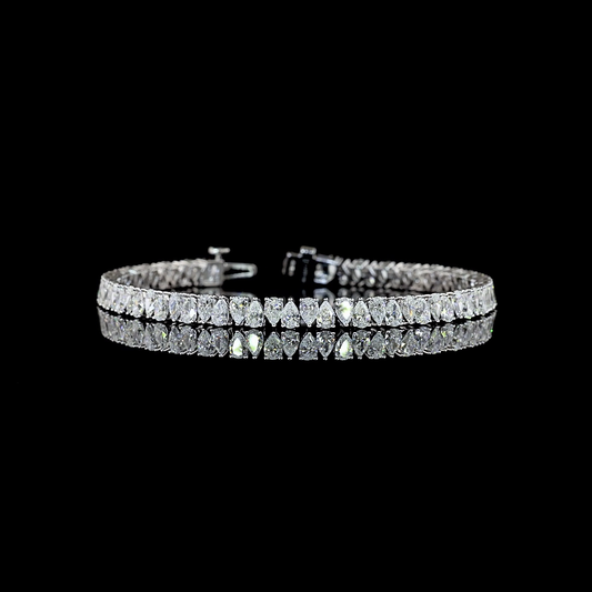 7.54 CTTW Pear Lab Diamond Tennis Bracelet (F Color and VS+ Clarity)