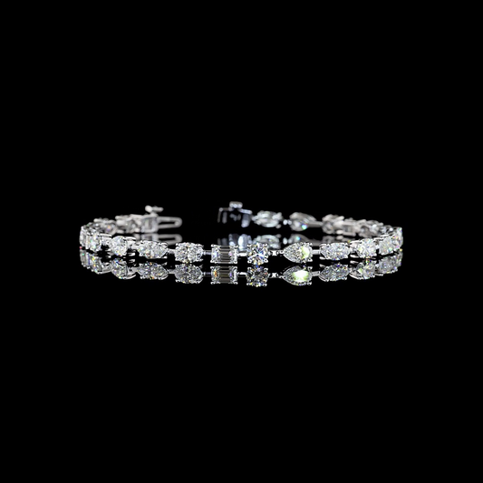 7.27 CTTW MIX Lab Diamond Station Bracelet (F Color and VS+ Clarity)