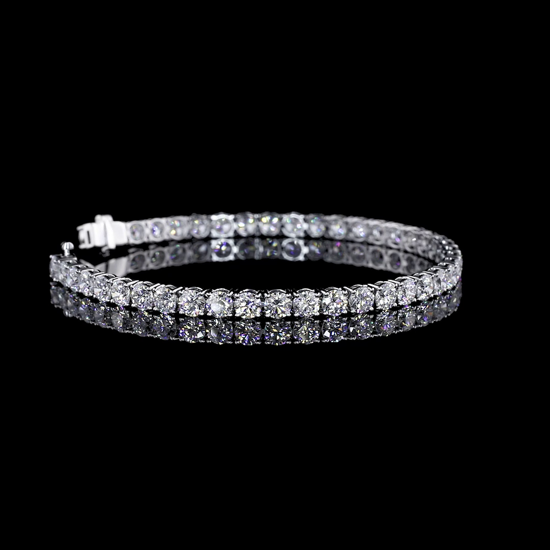 10.11 CTTW Round Lab Diamond Tennis Bracelet 6.75" 14k White Gold F Color and VS2 Clarity jewelry-spot-usa