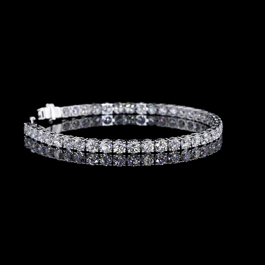 10.11 CTTW Round Lab Diamond Tennis Bracelet 6.75" 14k White Gold F Color and VS2 Clarity jewelry-spot-usa