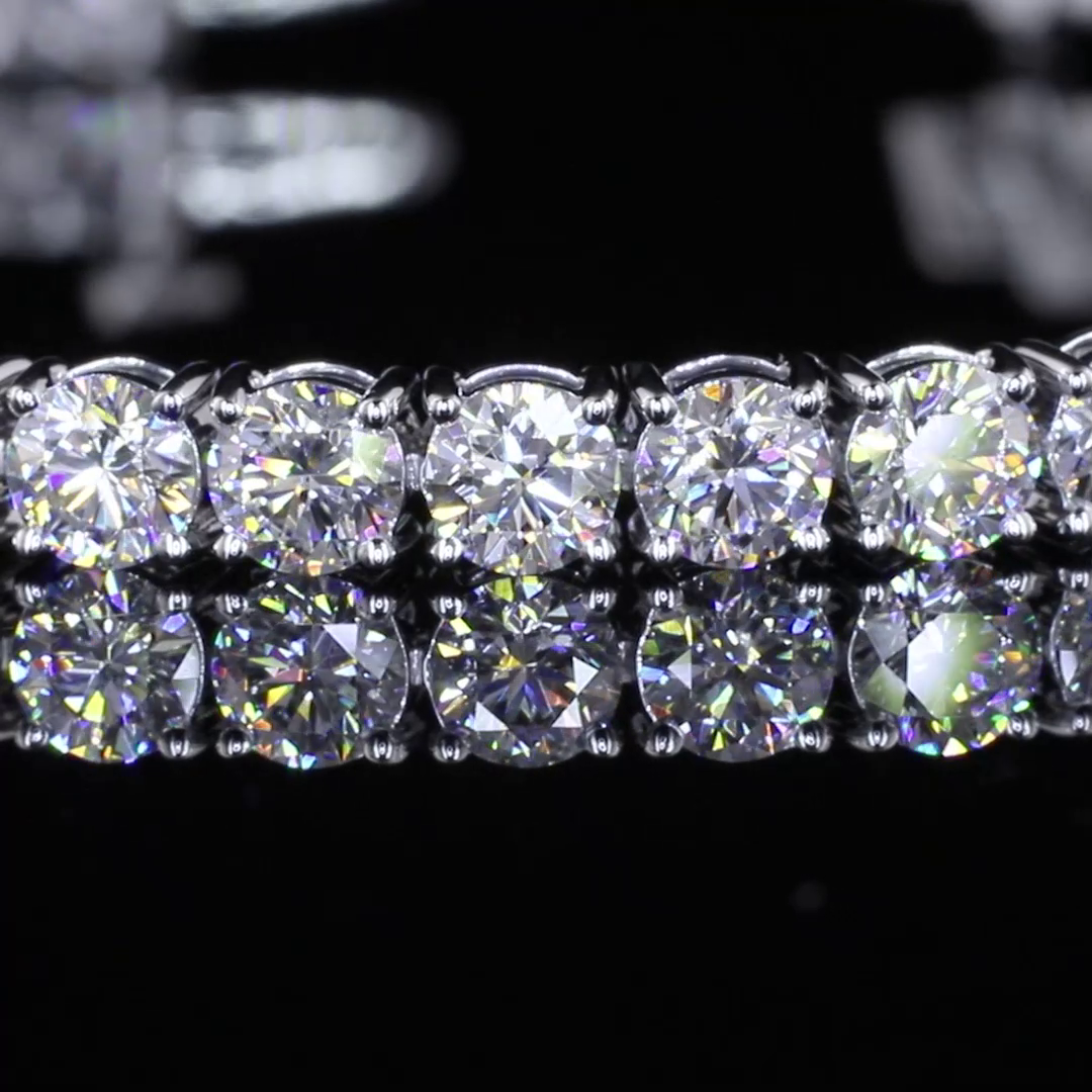 10.11 CTTW Round Lab Diamond Tennis Bracelet 6.75" 14k White Gold F Color and VS2 Clarity jewelry-spot-usa