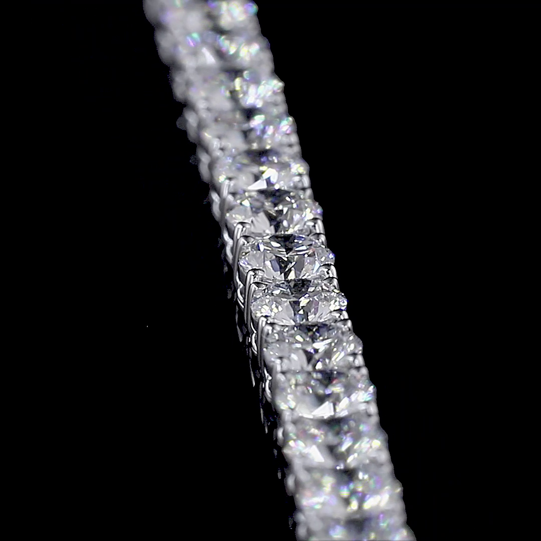 10.11 CTTW Round Lab Diamond Tennis Bracelet 6.75" 14k White Gold F Color and VS2 Clarity jewelry-spot-usa