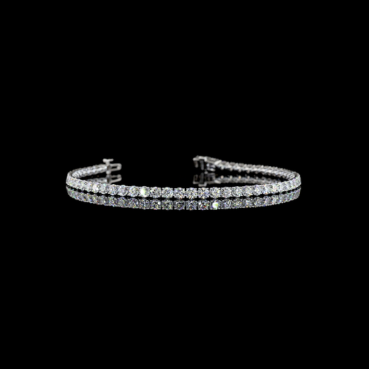 7.22 CTTW Round Lab Grown Diamond Tennis Bracelet 7.5" (E Color and VS Clarity)