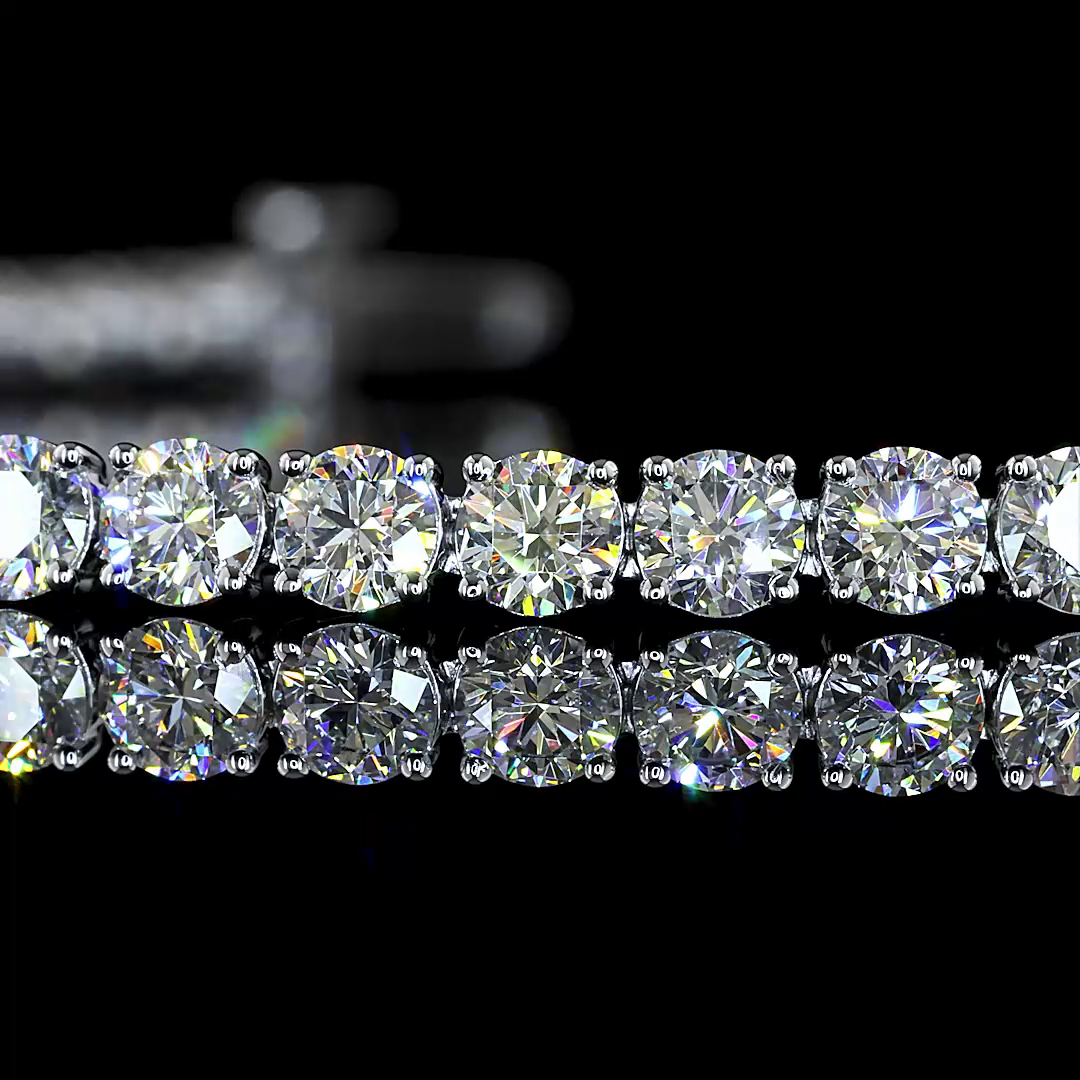7.22 CTTW Round Lab Grown Diamond Tennis Bracelet 7.5" (E Color and VS Clarity)
