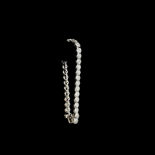 23.06 CTTW Hexagon Lab Grown Diamond Tennis Bracelet 6.5" (E Color and VS Clarity)