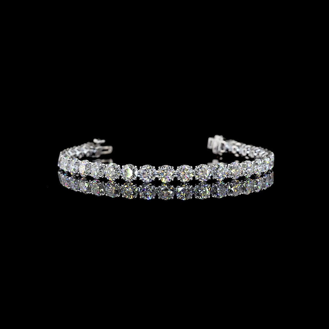 12.61 CTTW Round Lab Grown Diamond Tennis Bracelet 6" (E Color and VS Clarity)