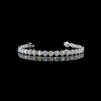 12.61 CTTW Round Lab Grown Diamond Tennis Bracelet 6" (E Color and VS Clarity)