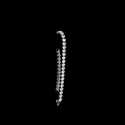 11.32 CTTW Heart Lab Grown Diamond Tennis Bracelet 7" (E Color and VS1 Clarity)