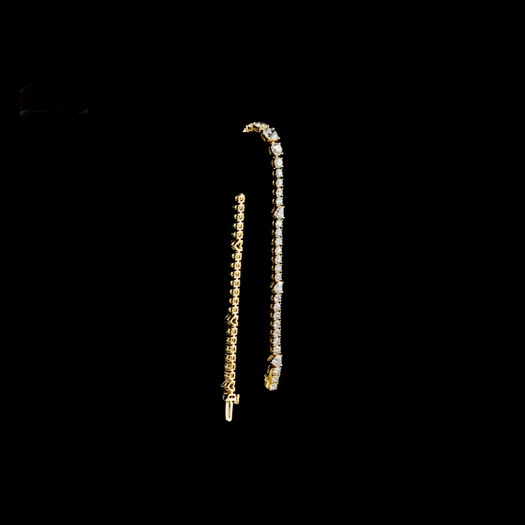 5.71 CTTW Round Lab Diamond Station Line Tennis Bracelet (E Color and VS1 Clarity)