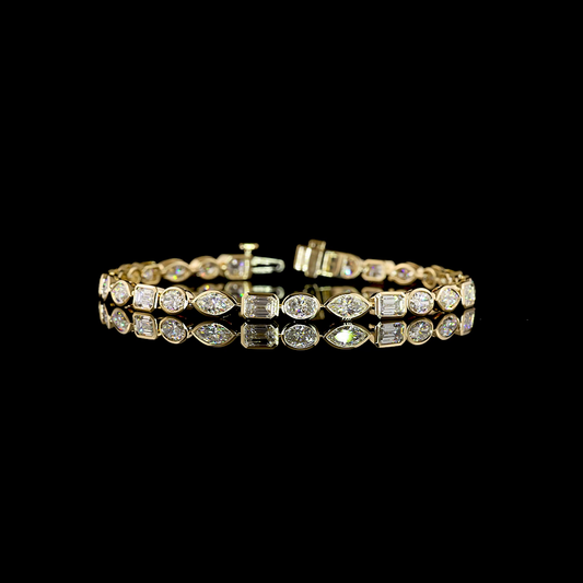7.72 CTTW MIX Lab Diamond Tennis Bracelet (E Color and VS1 Clarity)