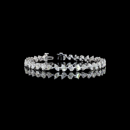 7.55 CTTW MIX Lab Grown Diamond Station Bracelet 7" (E Color and VS1 Clarity)