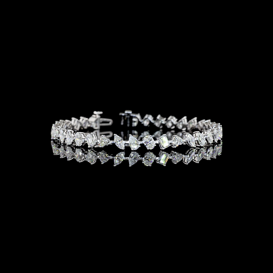 7.55 CTTW MIX Lab Diamond Station Bracelet (E Color and VS1 Clarity)