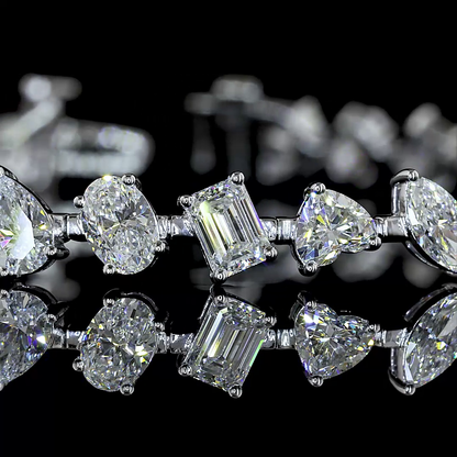 7.55 CTTW MIX Lab Grown Diamond Station Bracelet 7" (E Color and VS1 Clarity)