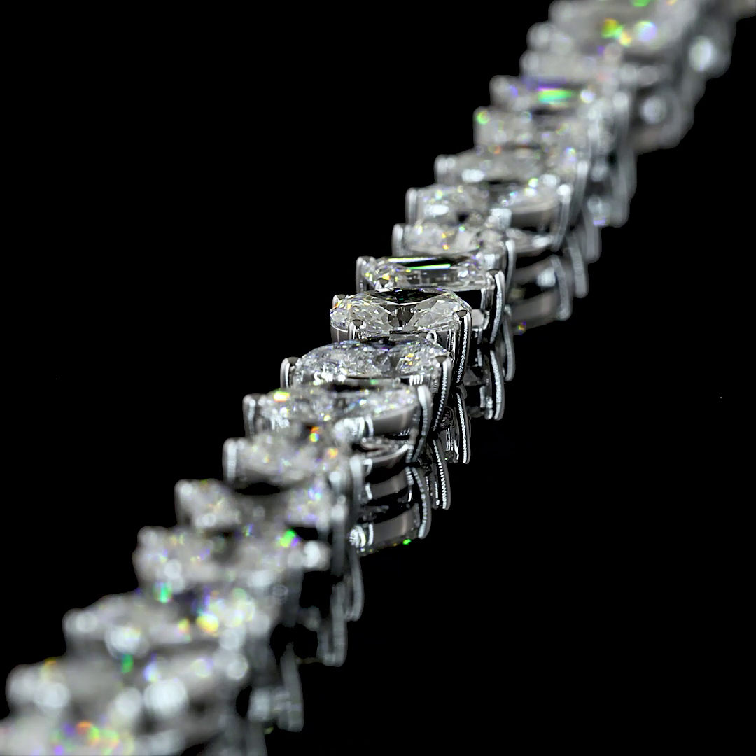 7.55 CTTW MIX Lab Grown Diamond Station Bracelet 7" (E Color and VS1 Clarity)