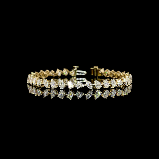 7.49 CTTW MIX Lab Diamond Station Bracelet (E Color and VS1 Clarity)