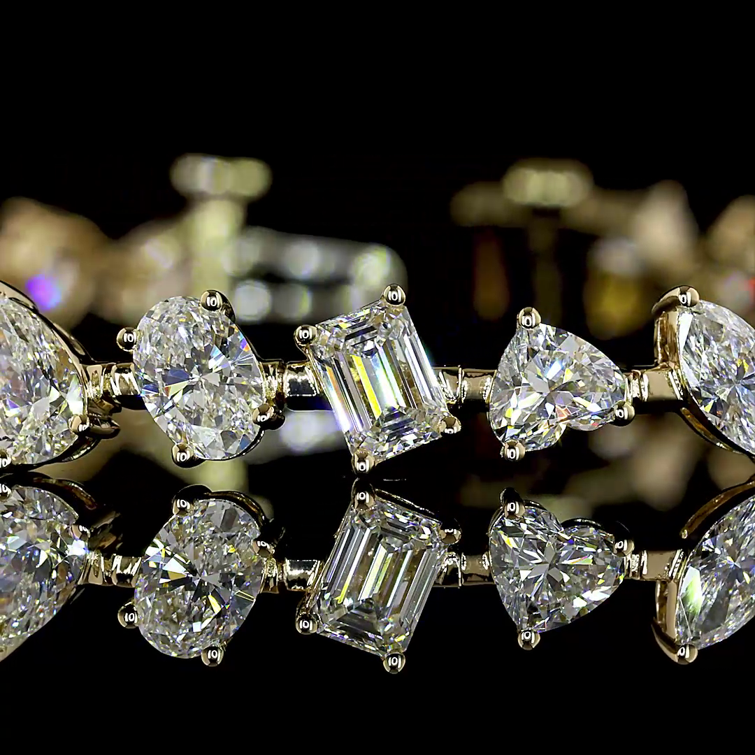 7.49 CTTW MIX Lab Diamond Station Bracelet (E Color and VS1 Clarity)