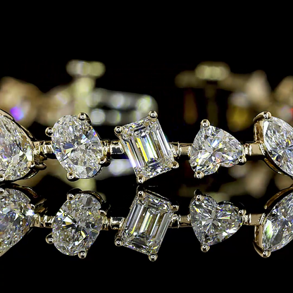 7.49 CTTW MIX Lab Diamond Station Bracelet (E Color and VS1 Clarity)