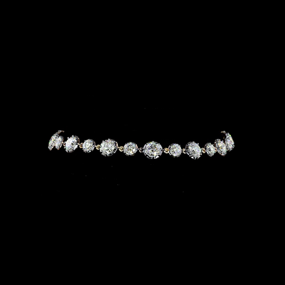 6.33 CTTW Round Lab Grown Diamond Station Bracelet 7" (E Color and VS Clarity)