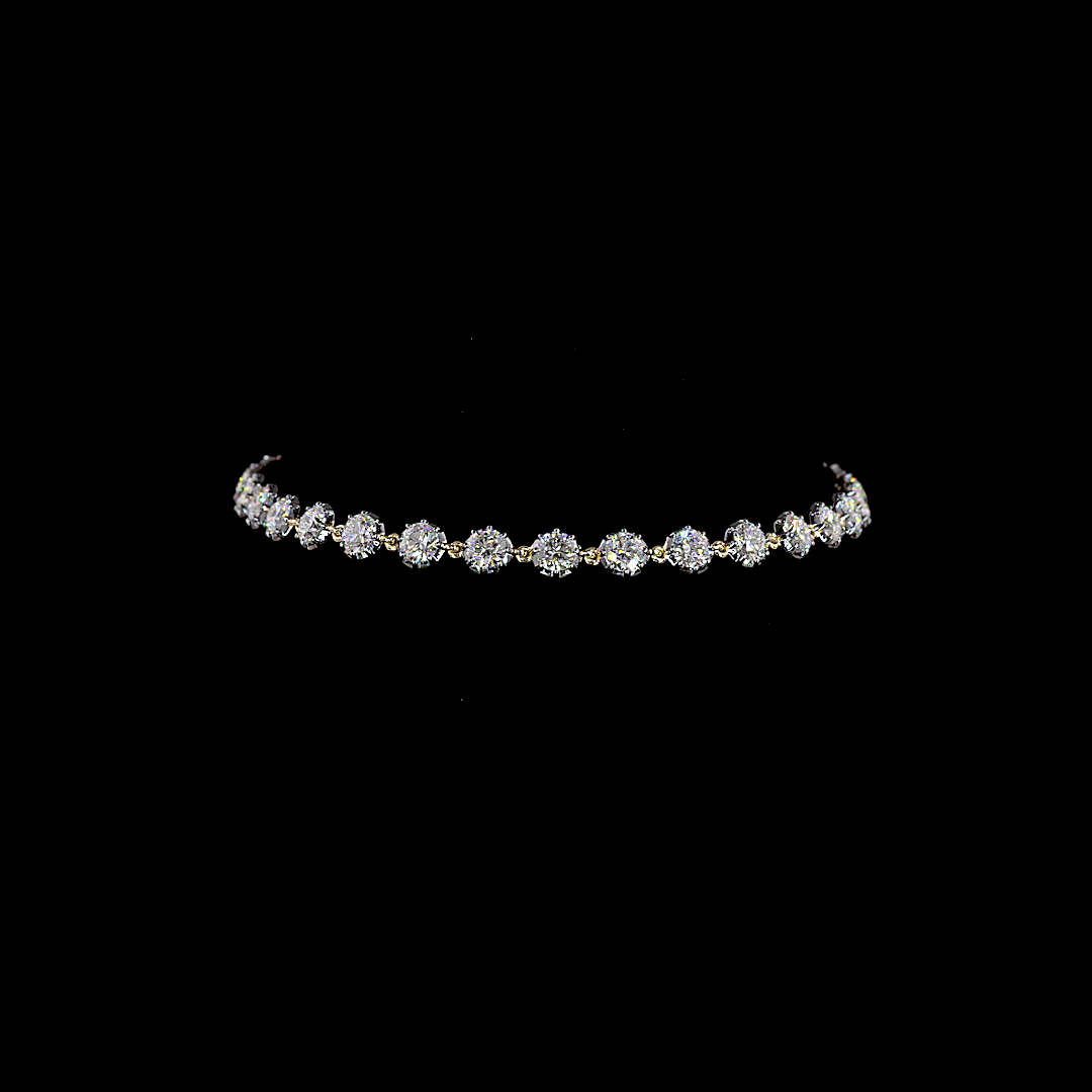 4.46 CTTW Round Lab Grown Diamond Station Bracelet 7" (E Color and VS1 Clarity)