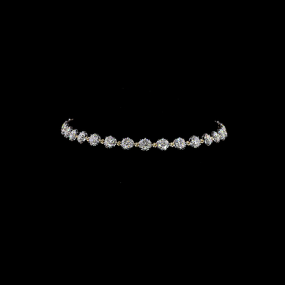 4.46 CTTW Round Lab Grown Diamond Station Bracelet 7" (E Color and VS1 Clarity)