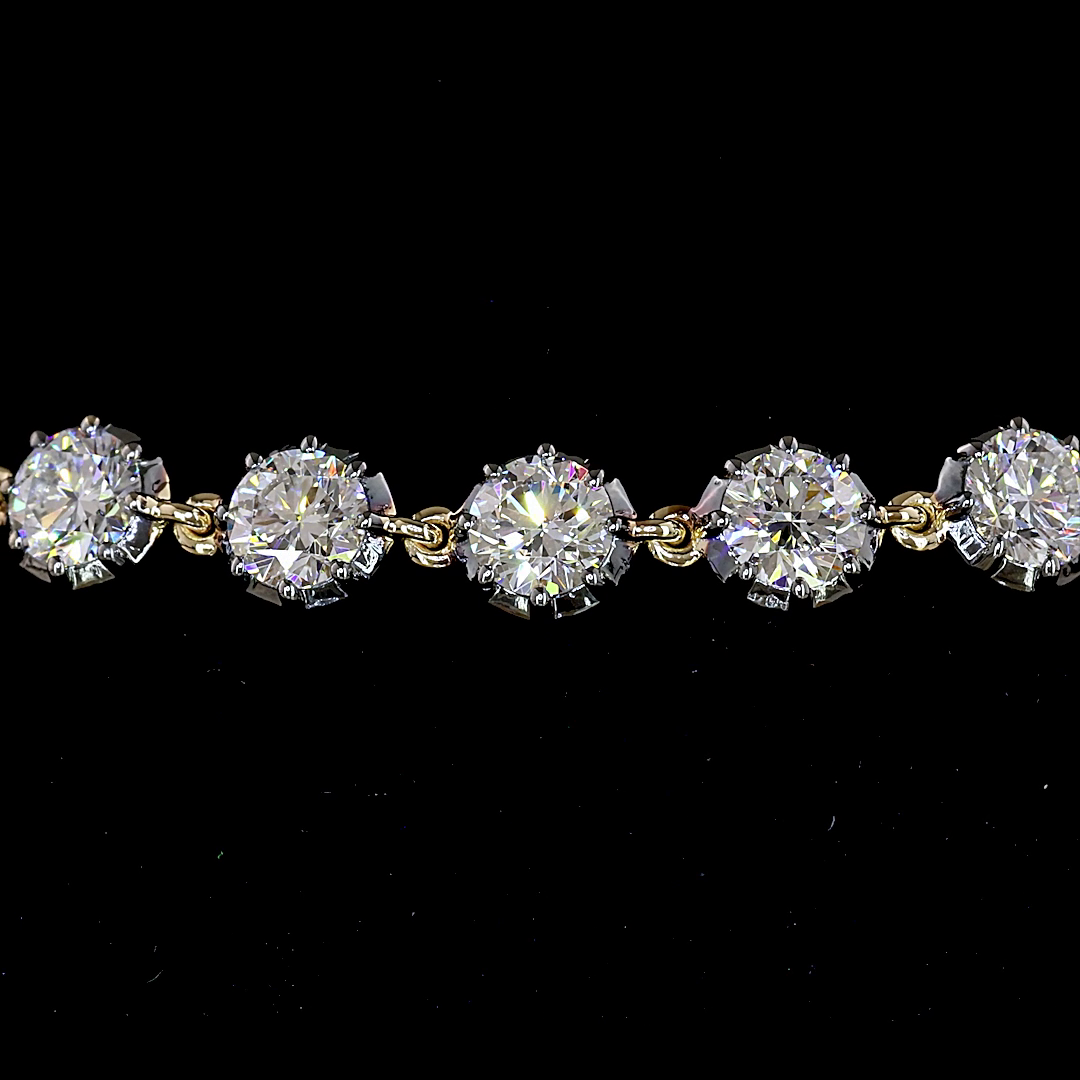 4.46 CTTW Round Lab Grown Diamond Station Bracelet 7" (E Color and VS1 Clarity)