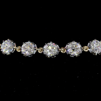 4.46 CTTW Round Lab Grown Diamond Station Bracelet 7" (E Color and VS1 Clarity)