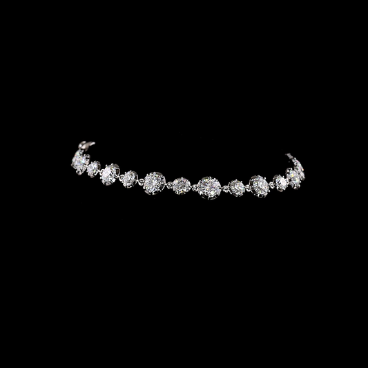 6.40 CTTW Round Lab Diamond Station Bracelet (E Color and VS Clarity)