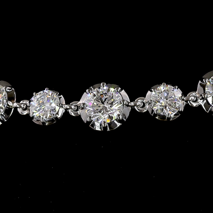 6.40 CTTW Round Lab Diamond Station Bracelet (E Color and VS Clarity)