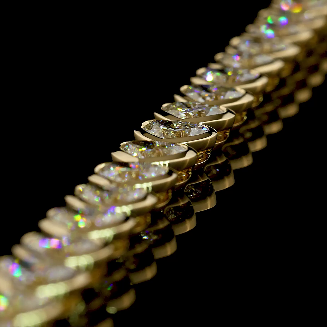12.41 CTTW Heart Lab Diamond Tennis Bracelet (E Color and VS1 Clarity)