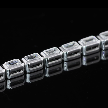 3.57 CTTW Emerald Lab Diamond Tennis Bracelet 6.85" 14k White Gold F Color and VS2 Clarity jewelry-spot-usa
