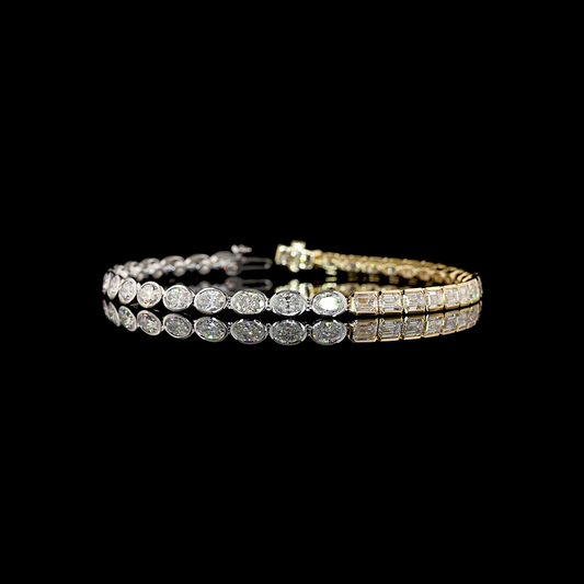 7.74 CTTW Oval Lab Grown Diamond Tennis Bracelet 7" (E Color and VS1 Clarity)