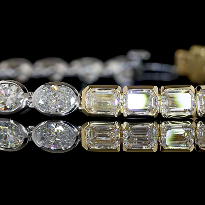 7.74 CTTW Oval Lab Grown Diamond Tennis Bracelet 7" (E Color and VS1 Clarity)