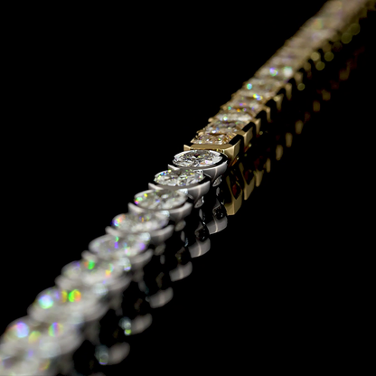 7.74 CTTW Oval Lab Grown Diamond Tennis Bracelet 7" (E Color and VS1 Clarity)