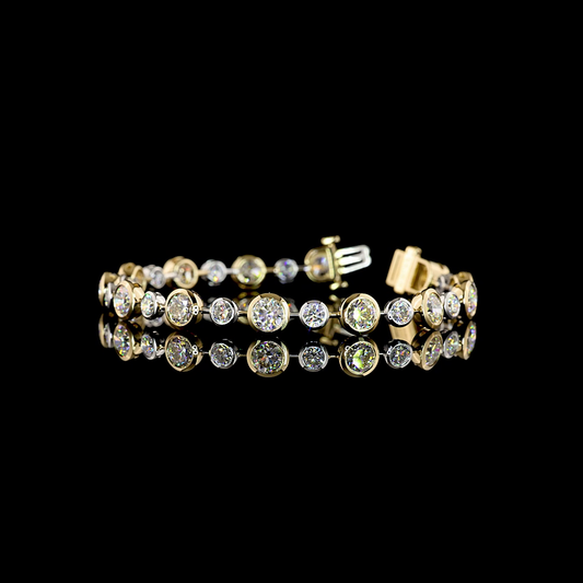 10.54 CTTW Round Lab Diamond Station Bracelet (E Color and VS1 Clarity)