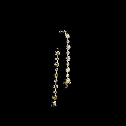10.54 CTTW Round Lab Grown Diamond Station Bracelet 7" (E Color and VS1 Clarity)