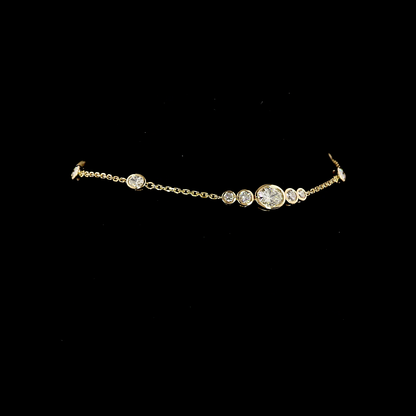0.99 CTTW Oval Lab Diamond Station Bracelet (E Color and VS1 Clarity)