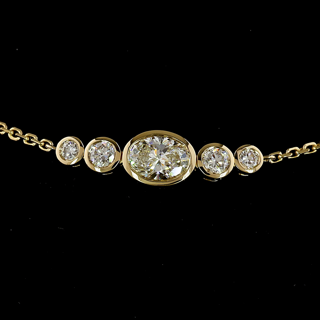 0.99 CTTW Oval Lab Diamond Station Bracelet (E Color and VS1 Clarity)